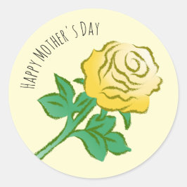 Mooie Gele Roos Ronde Sticker