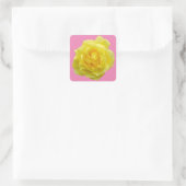 Mooie gele roos vierkante sticker (Tas)