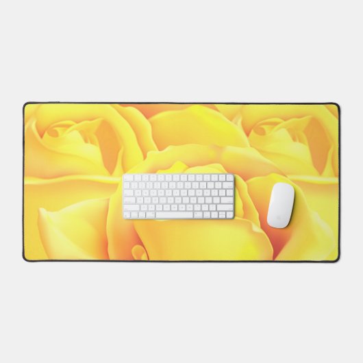 Mooie gele Rose Bureaumat (Keyboard & Muis)