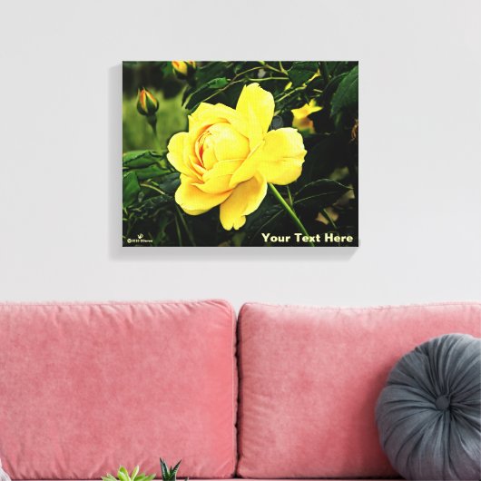 Mooie gele Rose Canvas Afdruk (Insitu (Woonkamer))
