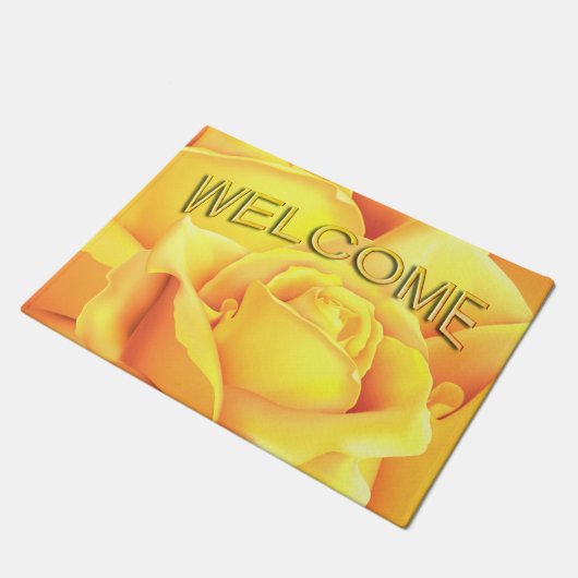 Mooie gele Rose Deurmat (Schuin)