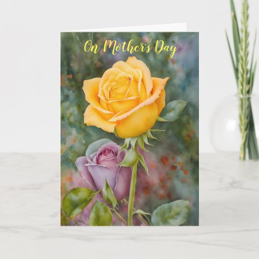 Mooie gele Rose Garden Art Moederdag Kaart (Voorkant)