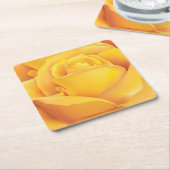 Mooie gele Rose Kartonnen Onderzetters (Schuin)