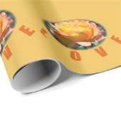 mooie gele roze bloem foto kunst cadeau cadeaupapier (Rol Hoek)