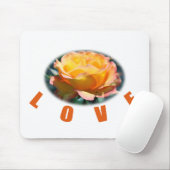 mooie gele roze bloem foto kunst cadeau muismat (Met muis)