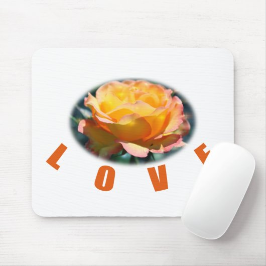 mooie gele roze bloem foto kunst cadeau muismat (Met muis)