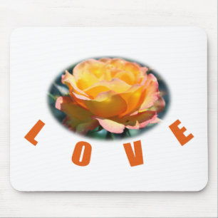 mooie gele roze bloem foto kunst cadeau muismat