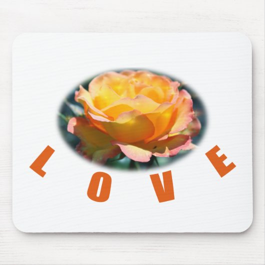 mooie gele roze bloem foto kunst cadeau muismat (Voorkant)