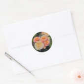 Mooie Gele & Roze Rozen Ronde Sticker (Envelop)