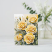 Mooie gele rozen briefkaart (Staand voorkant)