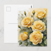 Mooie gele rozen briefkaart (Voorkant / Achterkant)