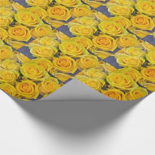 Mooie gele rozen cadeaupapier (Hoek)