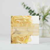 Mooie Gele Rozen Huwelijksjubileum Feest Kaart (Staand voorkant)