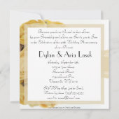 Mooie Gele Rozen Huwelijksjubileum Feest Kaart (Achterkant)