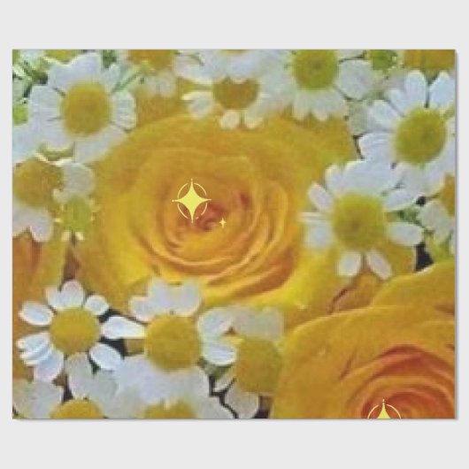 Mooie gele rozen inpakpapier (Vlak)