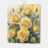 Mooie gele rozen keramisch ornament (Links)