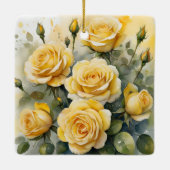 Mooie gele rozen keramisch ornament (Achterkant)