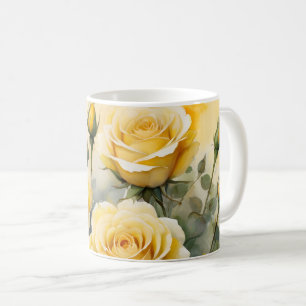 Mooie gele rozen koffiemok