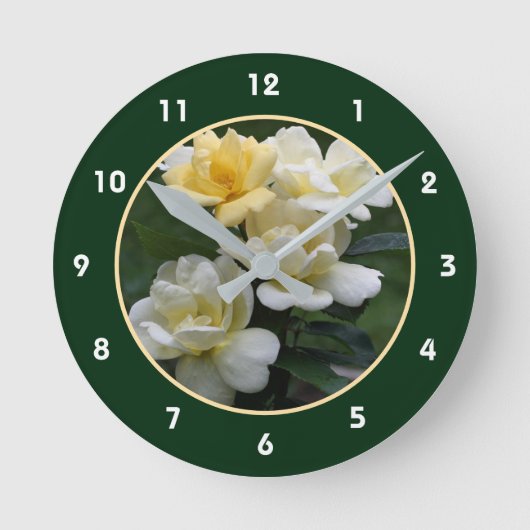 Mooie Gele Rozen Natuur Ronde Klok (Voorkant)