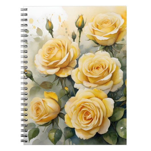 Mooie gele rozen notitieboek (Voorkant)