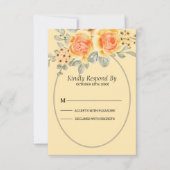 Mooie gele rozen RSVP kaartje (Voorkant)