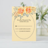Mooie gele rozen RSVP kaartje (Staand voorkant)