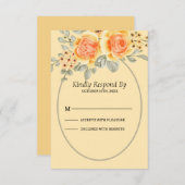 Mooie gele rozen RSVP kaartje (Voorkant / Achterkant)