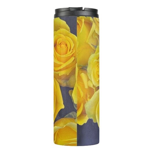 Mooie gele rozen thermosbeker (Achterkant)