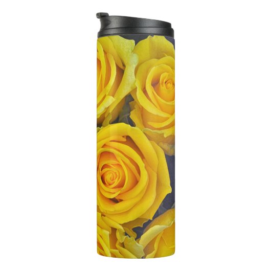 Mooie gele rozen thermosbeker (Geroteerd rechts)