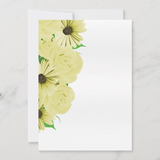 Mooie gele rozenbeugels en feestdagen kaart (Achterkant)