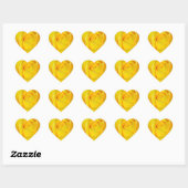 Mooie gele rozenbladen hart sticker (Vel)