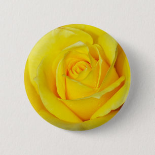 Mooie gele rozenbladen ronde button 5,7 cm