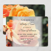 Mooie gele rozenbloem, alle uitnodigingen voor fee (Voorkant / Achterkant)