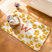 Mooie Gele Rubber Eendjes Monogram  Badmat