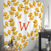 Mooie Gele Rubber Eendjes Monogram Douchegordijn