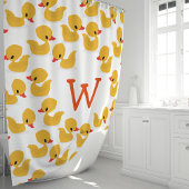 Mooie Gele Rubber Eendjes Monogram Douchegordijn