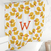 Mooie Gele Rubber Eendjes Monogram Douchegordijn