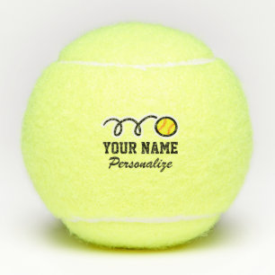 Mooie gele softbal sport logo met eigen naam van k tennisballen