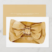 Mooie Gele Strik Baby Shower Uitnodiging (Voorkant / Achterkant)