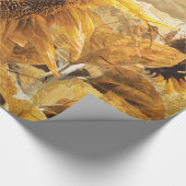 Mooie gele textuur Giant Sunflower Foto Art Cadeaupapier (Hoek)