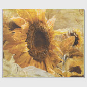 Mooie gele textuur Giant Sunflower Foto Art Cadeaupapier (Vlak)