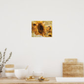 Mooie gele textuur Giant Sunflower Foto Art Poster (Keuken)
