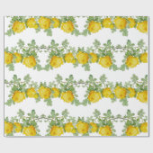 Mooie Gele Trouwdag Roos Bloem Cadeaupapier (Vlak)