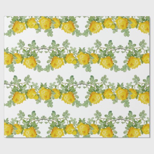 Mooie Gele Trouwrosen Bloem Cadeaupapier (Vlak)