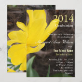 Mooie gele tulp bloem afstuderen kaart (Voorkant / Achterkant)