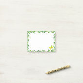 Mooie Gele Vlinder & Groen Blad Frame Post-it® Notes (Op bureau)