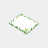 Mooie Gele Vlinder & Groen Blad Frame Post-it® Notes (Schuin)