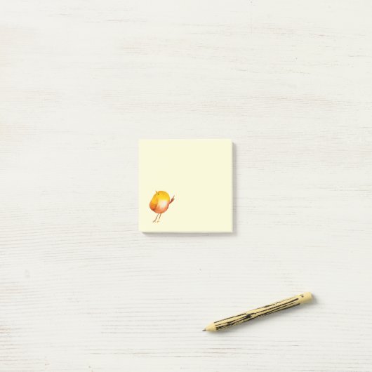 Mooie gele vogel aquarel post-it® notes (Op bureau)