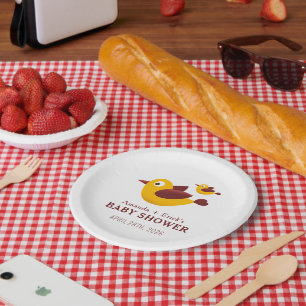 Mooie Gele Vogel Baby Shower Papieren Borden Bordje