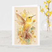 mooie gele vogel op een kaart (Gele Bloem)